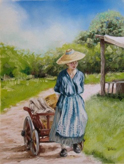 Girl Pulling Cart